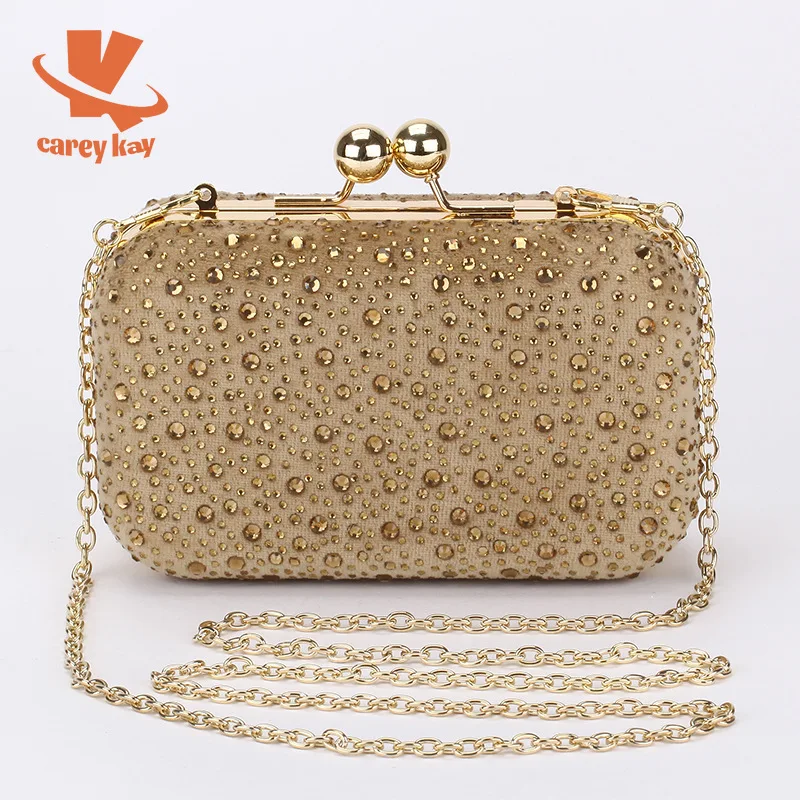 

CAREY KAY Women Rhinestones Crystal Evening Bags Box Wedding Party Diamond Clutches Luxury Chain Shoulder Handbags Purses