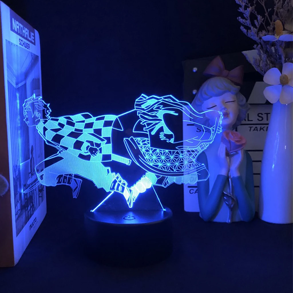 

Anime Demon Slayer Led Night Light 16 Colors Lamp Kimetsu No Yaiba For Kid Room Decor Can Be Combined To Purchase Acrylic Board