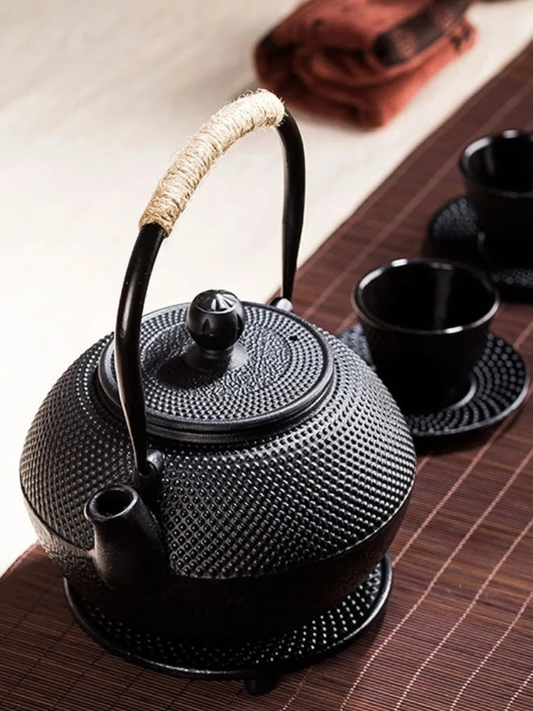 Iron Kettle Tetsubin Teapot Comes With Strainer Flower Tea Set Decoration Ornament