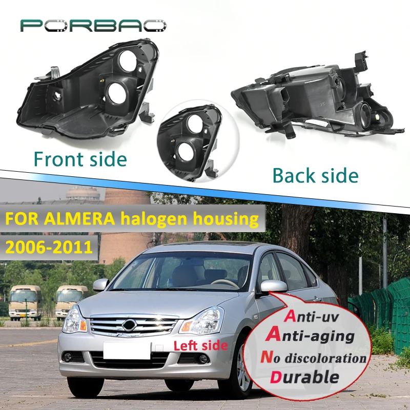 

Front Auto Headlight Housing Base Plastic Black For SYLPHY Halogen 2006 2007 2008 2009 2010 2011 Back Cover Car Accessories