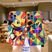 disney mickey minnie mouse colorful holder foldable phone case for iphone 11 12 13 mini pro xs max 8 7 6 6s plus x 5s se 2020 xr