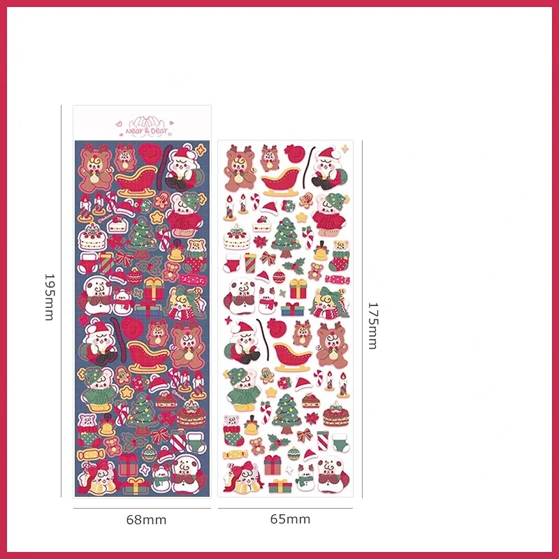 

Рождественская наклейка с кроликом и щенком