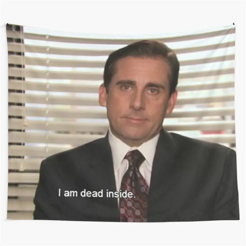 

Забавный гобелен «I am Dead Inside» с изображением Майкла Скотта, офиса, мема, настенное украшение для спальни, гостиной, декор для вечеринки