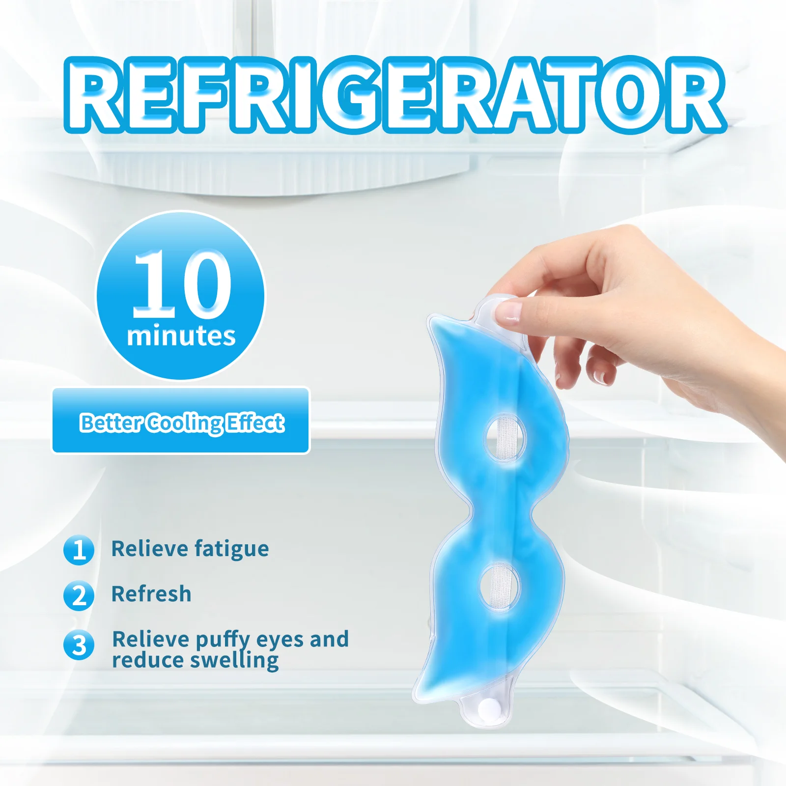 Маска для глаз многоразовая охлаждающая с отверстиями 2 шт. |