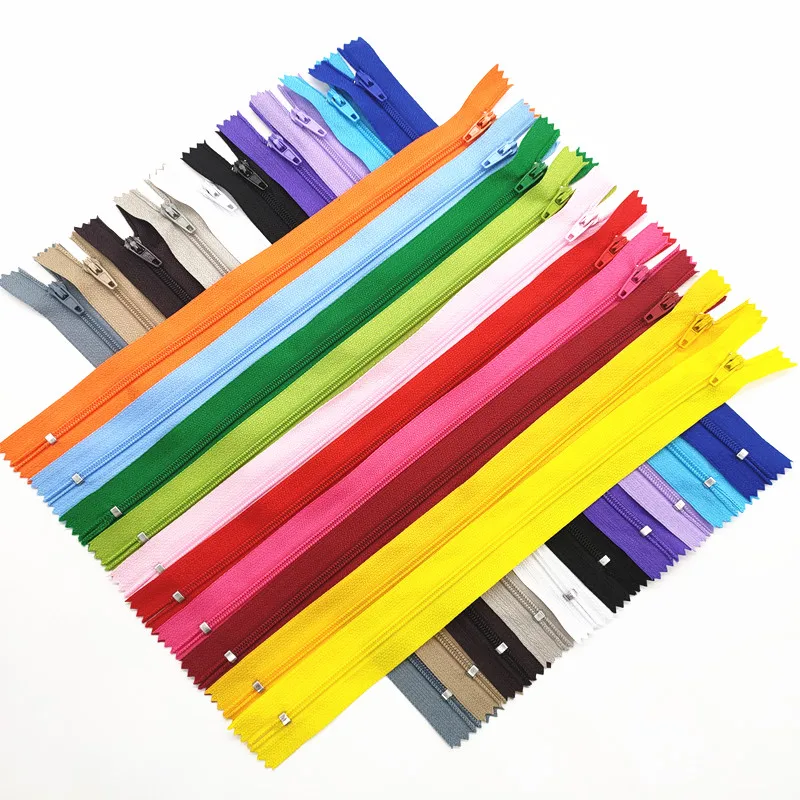 

3# 7.5Cm-25Cm (3-10 Inches) 40Pcs Closed Nylon Coil Zipper Suitable For Clothes 20 Colors