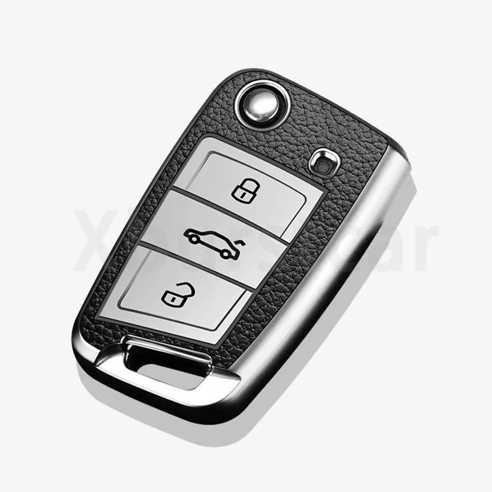 

Чехол для ключей для VW Touran Tiguan Golf 7 GTI POLO T-Cross T-Roc Skoda Rapid Kodiaq Octavia Fabia Seat Ibiza Leon Ateca Arona