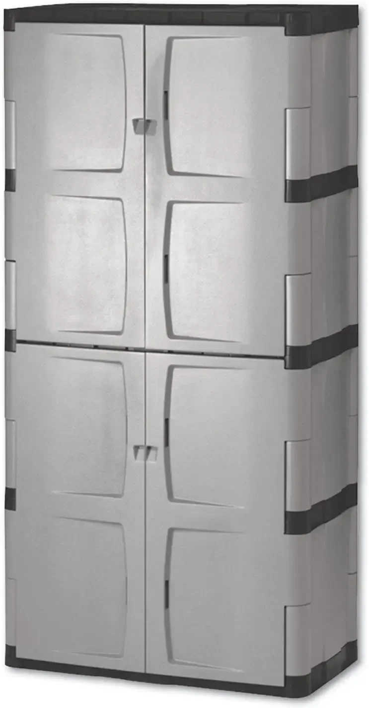 Отдельно стоящий шкаф для хранения пять полки с двойными дверцами запираемый