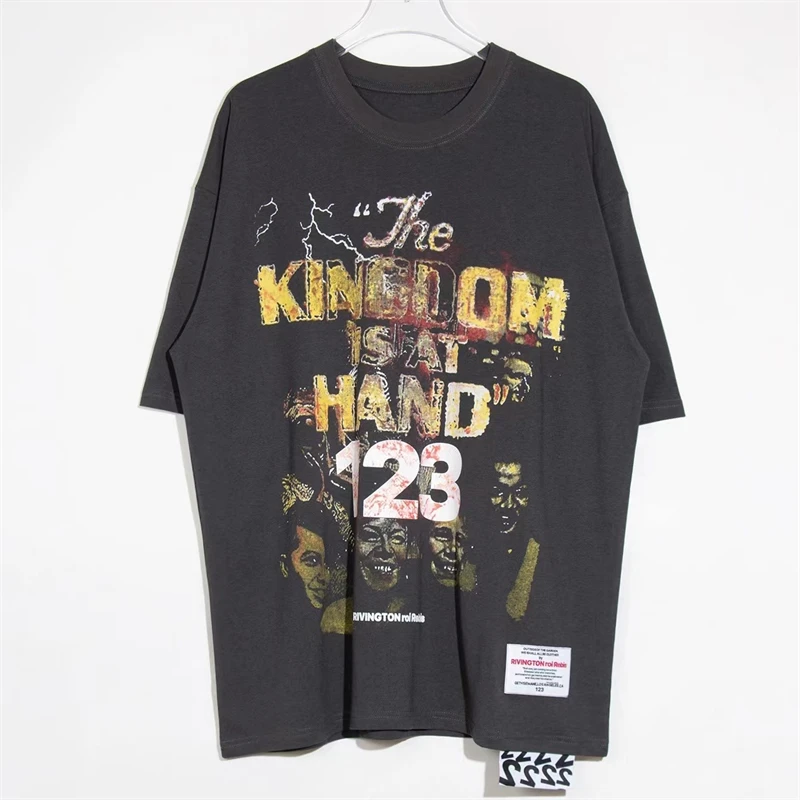 

New Nice Washed RRR123 T-Shirt Men Women Digital Printing RRR 123 Vintage T Shirt Tops Tee gym