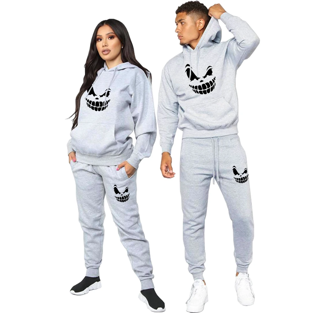 

Couple Tracksuit Fashion Clown Print Lover Hoodie and Pants 2 Pieces Casual Funny Clothes Men Sweatshirts Women Hoodies Suits