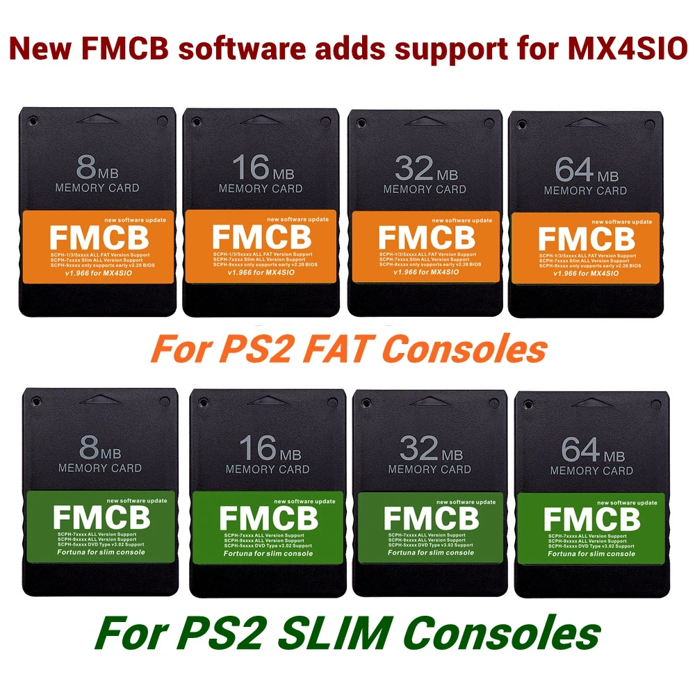 NEW FMCB Card V1.966 and Fortuna for PS2 MX4SIO SIO2SD SD TF Adapter Installed OPL 1.2.0 ZSO Free Mcboot For Playstation2