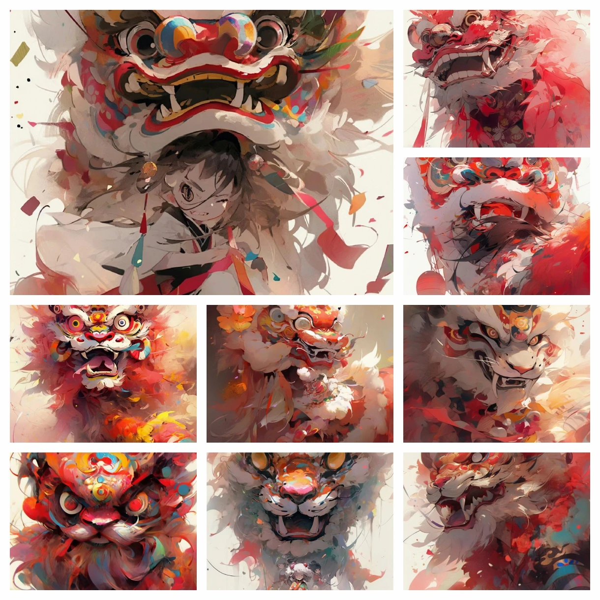 

5D алмазная живопись, китайское традиционное искусство, Набор для вышивки крестом Лев, полноформатная Алмазная вышивка, мозаичные картины, алмазная картина в подарок