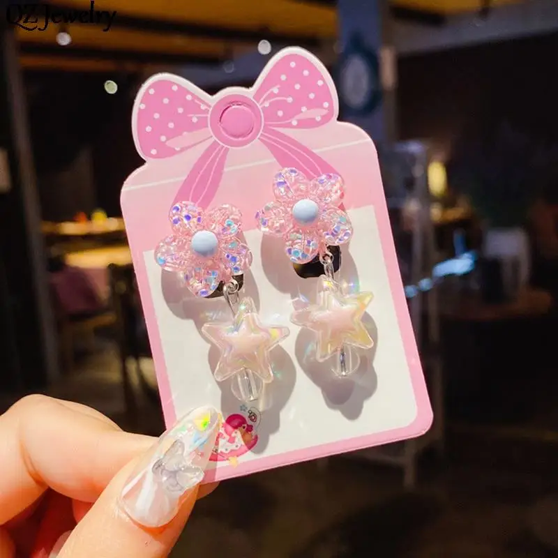 

1Pair Cartoon Ear Clip Resin Flower Animal Fruit Clip Earrings for Baby Girls No Piercing Earring Jewelry Children Birthday Gift