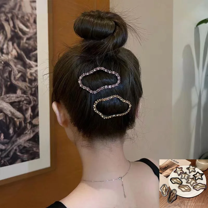 OSEN-Rhinestone Полая заколка для волос в форме облака Роскошная челки Женская с одним