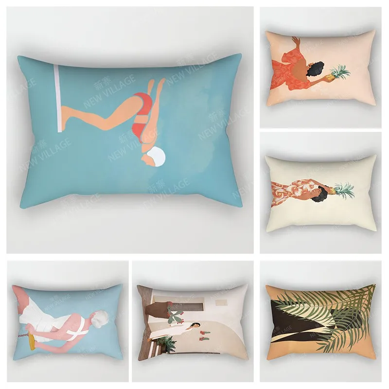 

Скандинавский осенний домашний декор, 30*50, наволочка для диванной подушки, современный абстрактный геометрический чехол в стиле бохо, подушка для гостиной, 50x70 30x50 40x60