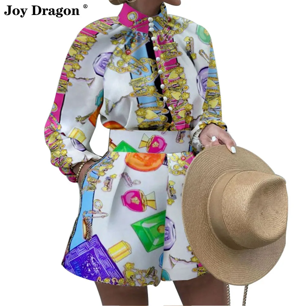 

Костюм женвечерние из 2 предметов с шортами с высокой талией и длинным рукавом