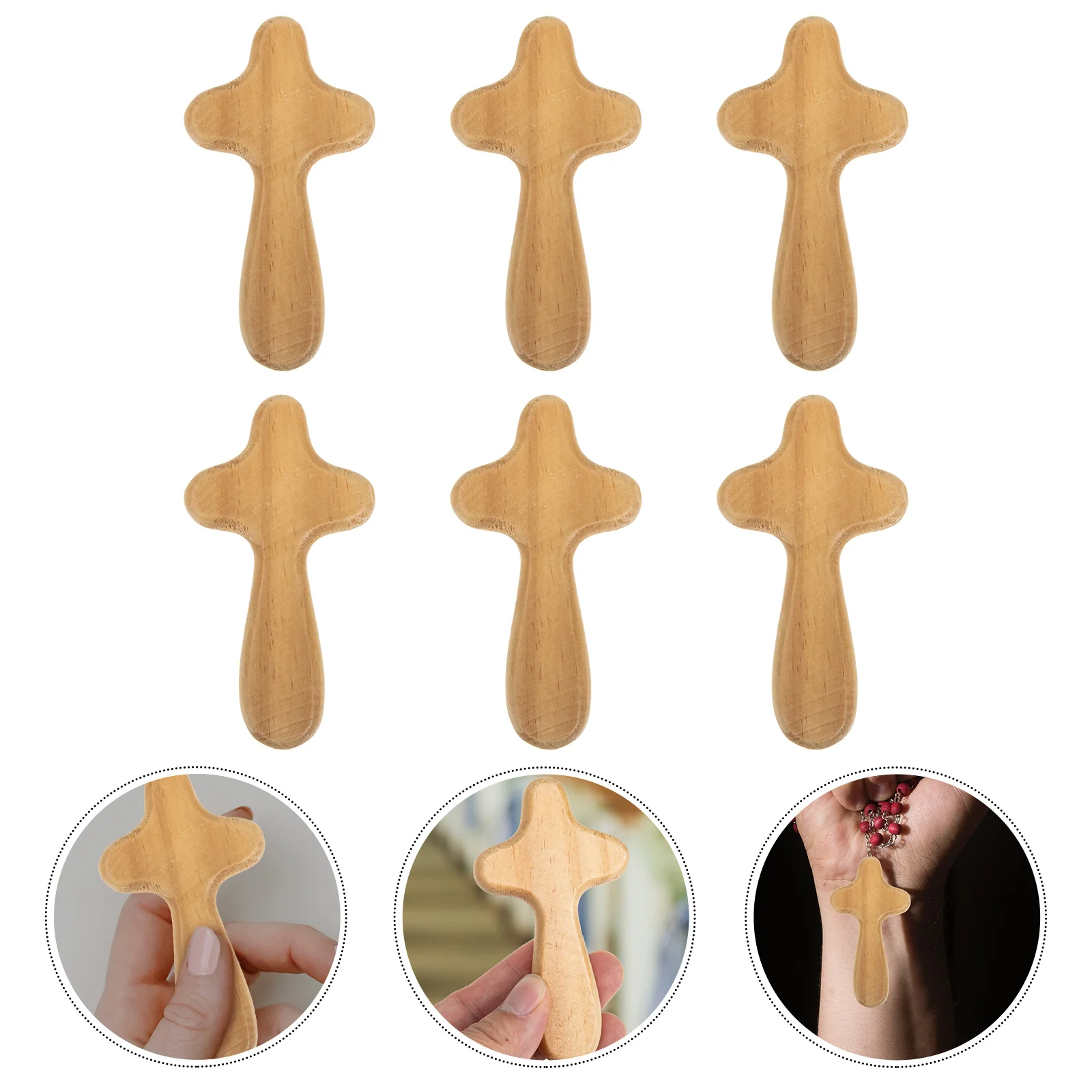 

Cross Wood Wooden Crosses Charms Wall Holdingprayer Ornamentsmall Pocket Hand Christian Mini Hanging Decorative 3D Crafts