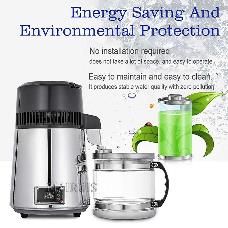 

Water Distiller 4 L Distilled Water Maker Pure Water Distiller With Dual Temperature Display 750W Distilled Water Machine