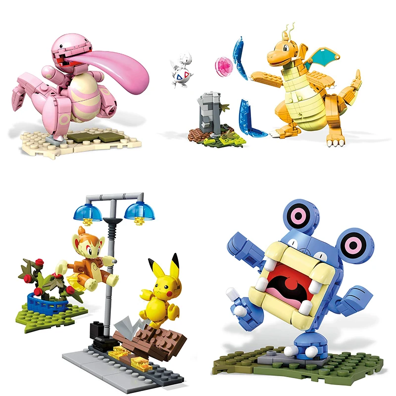 

Mega Bloks Cartoon Anime Building Block Toys Kawaii Pikachu Action Figure Assembled Toy Kid Puzzle Model Birthday Christmas Gift