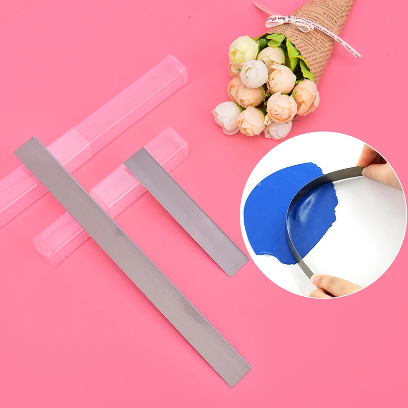 

2pcs 4"/8" Stainless Steel Cutters Blades Polymer Pottery Clay Cutting Tools Set Soft Clay Cutter Blade