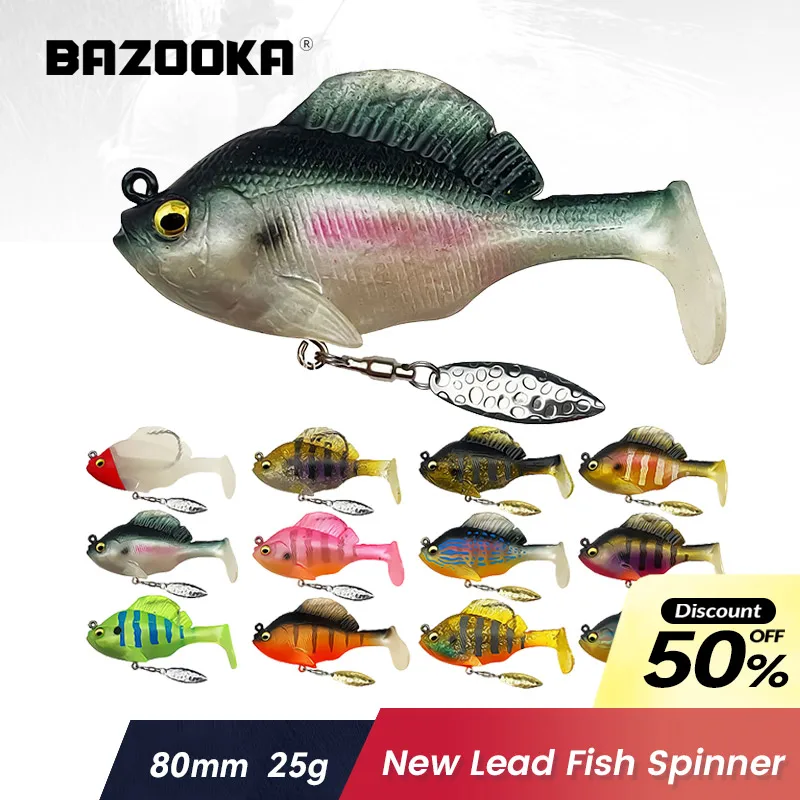 

Bazooka Fishing Lure Swimbait VIB Jig Silicone Bait Head T Tail Lead Wobbler Sinking Hooks Pike Shad Bass Carp Winter Tackle