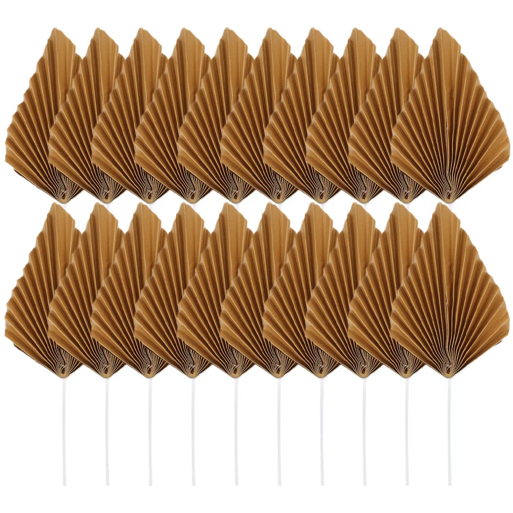 

Picks Cupcake Cake Toppers Palm Topper Birthday Leaves Cocktail Dessert Decorative Cupcakes Decor Party Stick Decoration