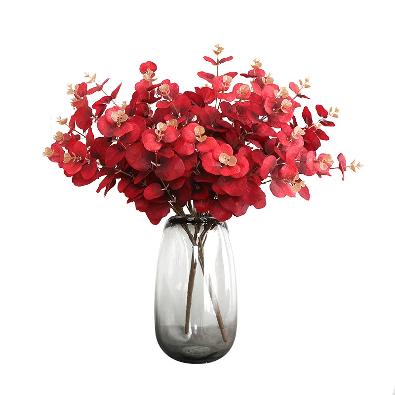 

1 PCS High Quality Artificial Plastic Red Leaves Plant Branch Grass Shrub Home Decor Garden Decoration Gift F714