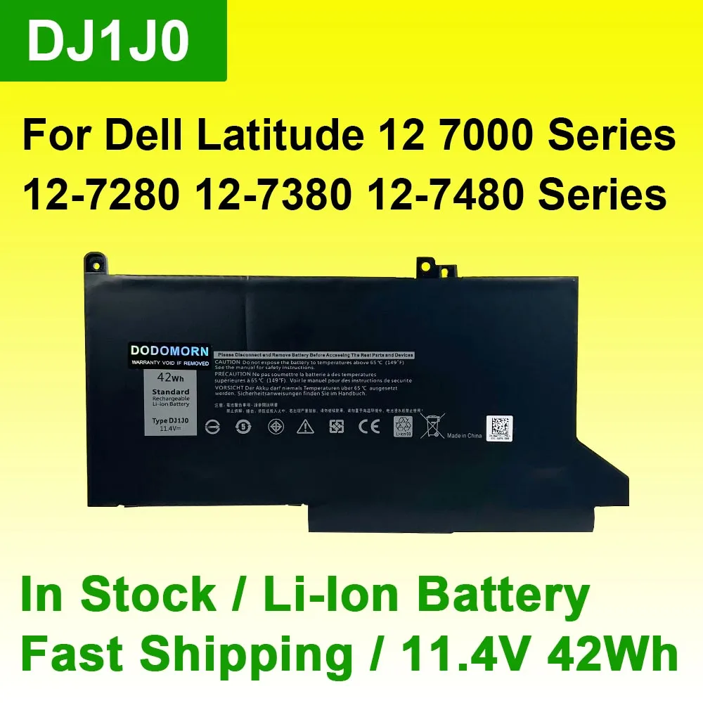DJ1J0 аккумулятор для ноутбуков Dell Latitude 7480 7380 7280 серии DJ1JO 0NF0H ONFOH PGFX4 1 4 В 42 Втч
