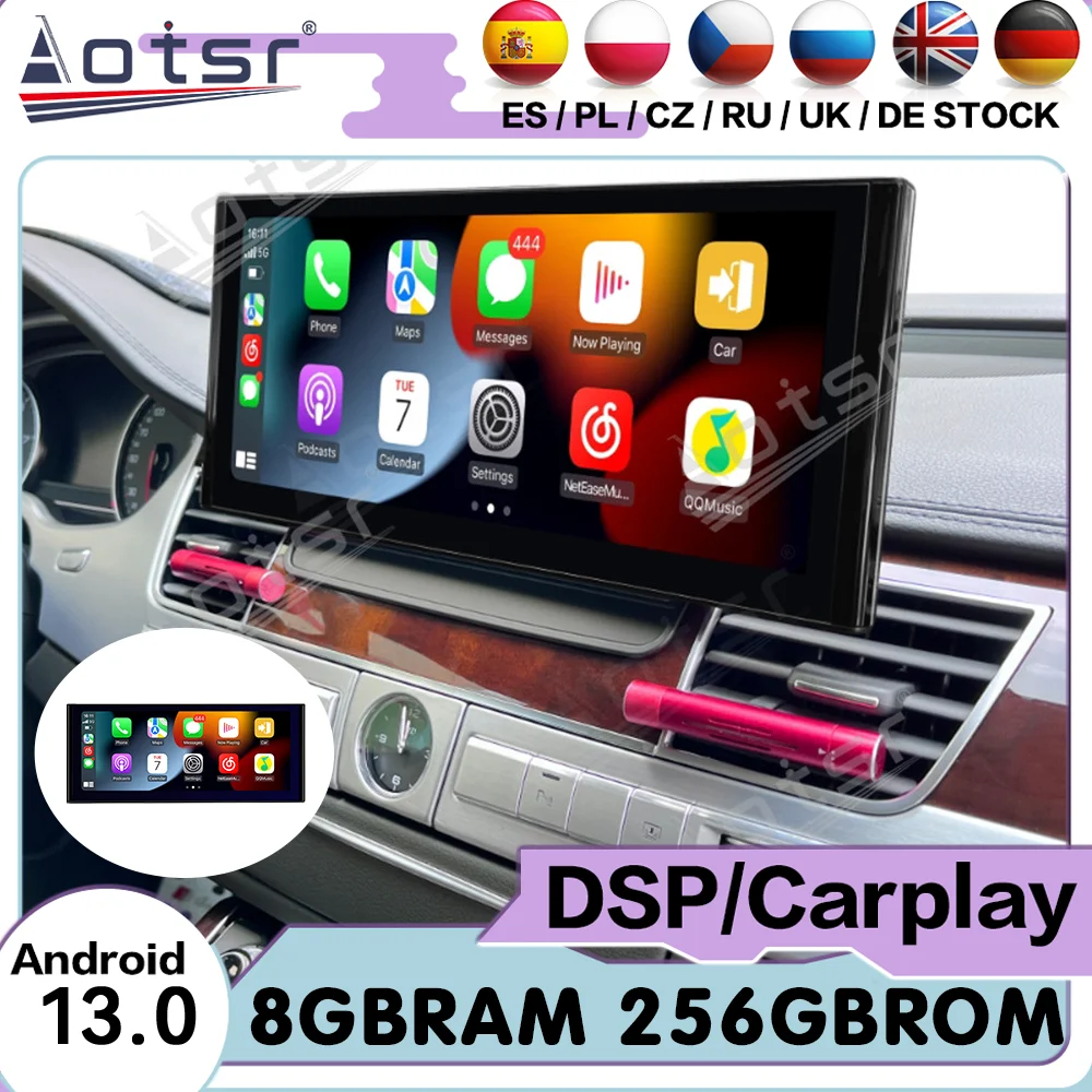 Автомобильный мультимедийный плеер Android для Audi A8 S8 D4 3G 2010 2011 2012 2013 2014 2015 2016 2017 GPS Navi