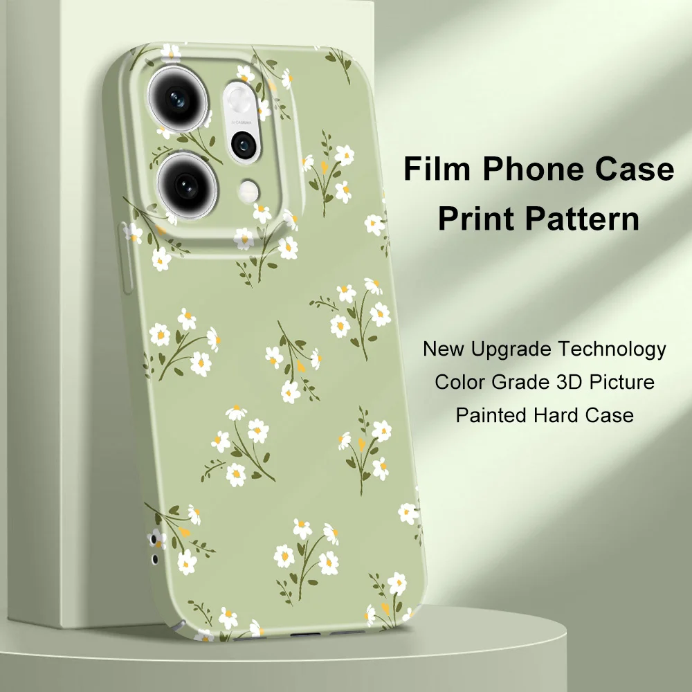 Фото Чехол для телефона с красивыми цветами для OPPO Reno 14 14F 13 13F 12 12F 11 11F 10 8 8Z 8T 7 7Z Pro 4G 5G, жесткий чехол с пленкой. №1