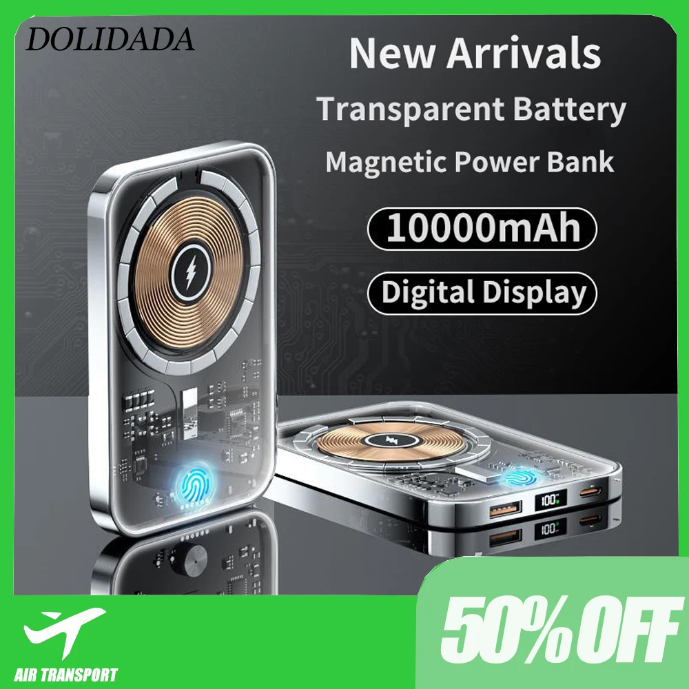 

Новый магнитный беспроводной внешний аккумулятор на 10000 мАч, внешний дополнительный аккумулятор для iPhone 12, 13, 14, 14pro Max, 14Plus, 15 Вт, быстрое зарядное устройство