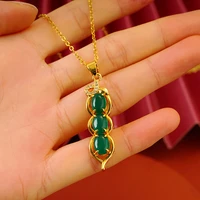 luxury small pea string bean pendant necklaces for women clavicle chain shiny 2022 indian fashion wedding jewely accessories