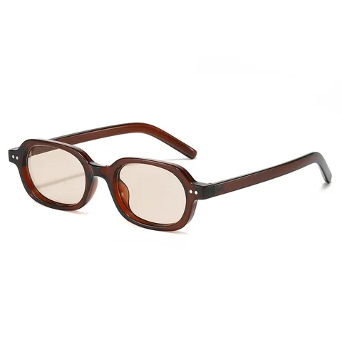 SO & EI ретро маленькие овальные солнцезащитные очки женские оттенки UV400 модные заклепки мужские желеобразные градиентные солнцезащитные очки в стиле панк