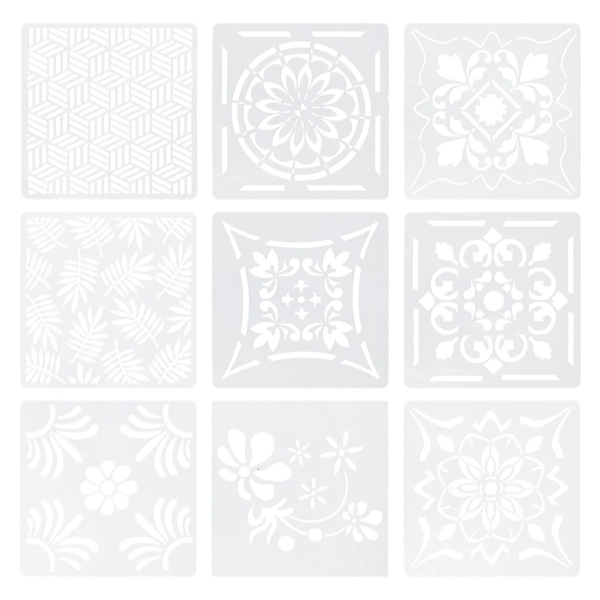 

9 Sets Drawing Template Kids Hollow Painting Letter Mold Templates Graffiti Stencils