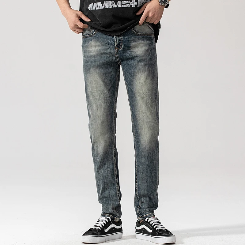 2024 весенние европейские высококачественные эластичные облегающие джинсы в