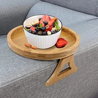 sofa arm clip table foldable couch arm tray table bamboo sofa armrest clip on tray round sofa arm tray for snackdrinkphonetv