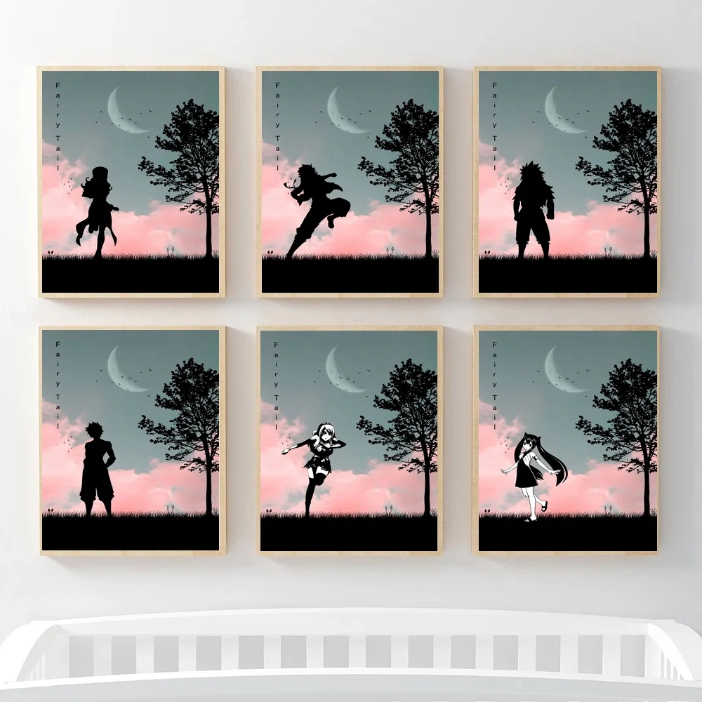 

6 Designs Fairy Tail Gajeel,Gray,Meredy Classic Movie Poster Artwork Fancy Wall Sticker for Coffee House Bar Unframe