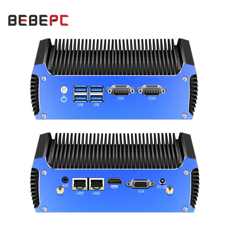 Мини-ПК безвентиляторный двухъядерный i5 5200U i3 5005U Celeron 2955U 2 * COM DDR3L ПК WIFI Windows Linux Ubuntu промышленный мини-компьютер