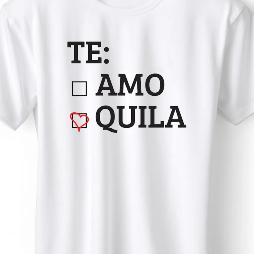 Teamo Tequila T Shirt Humor Te Amo Tequila Letters Print Tee Shirts 100% Pure Cotton Casual Plus Size Summer Fall Tops