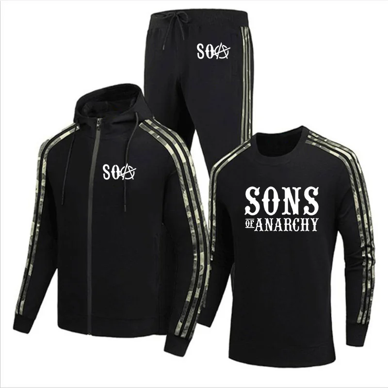 

Повседневные мужские куртки SOA Sons of анархии, высококачественные хлопковые мужские куртки с принтом для детей и сыновей, свитер и брюки, кост...