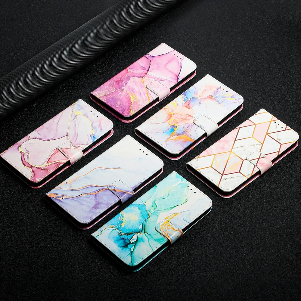 New Style iP 13 Mini Marble Leather Case for iPhone 13 12 11 Pro Max iPhon X XS XR 6 7 8 Plus SE Cases Wallet Card Holder Flip P