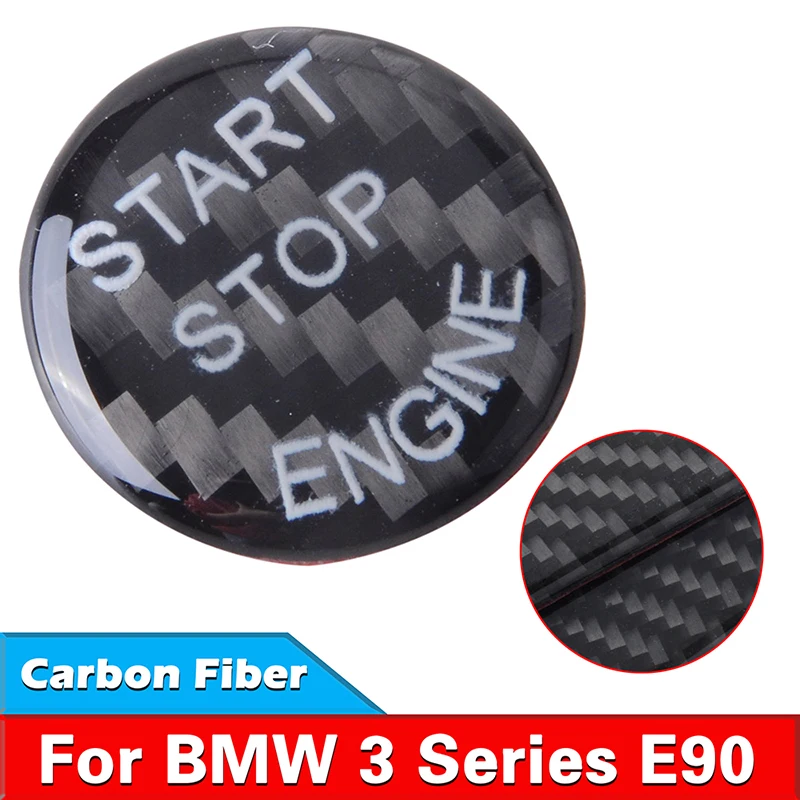 

Наклейка для кнопки запуска двигателя автомобиля, отделка из настоящего углеродного волокна для BMW 3 серии E90 E92 E93 2005-2012, декоративная полоса,...