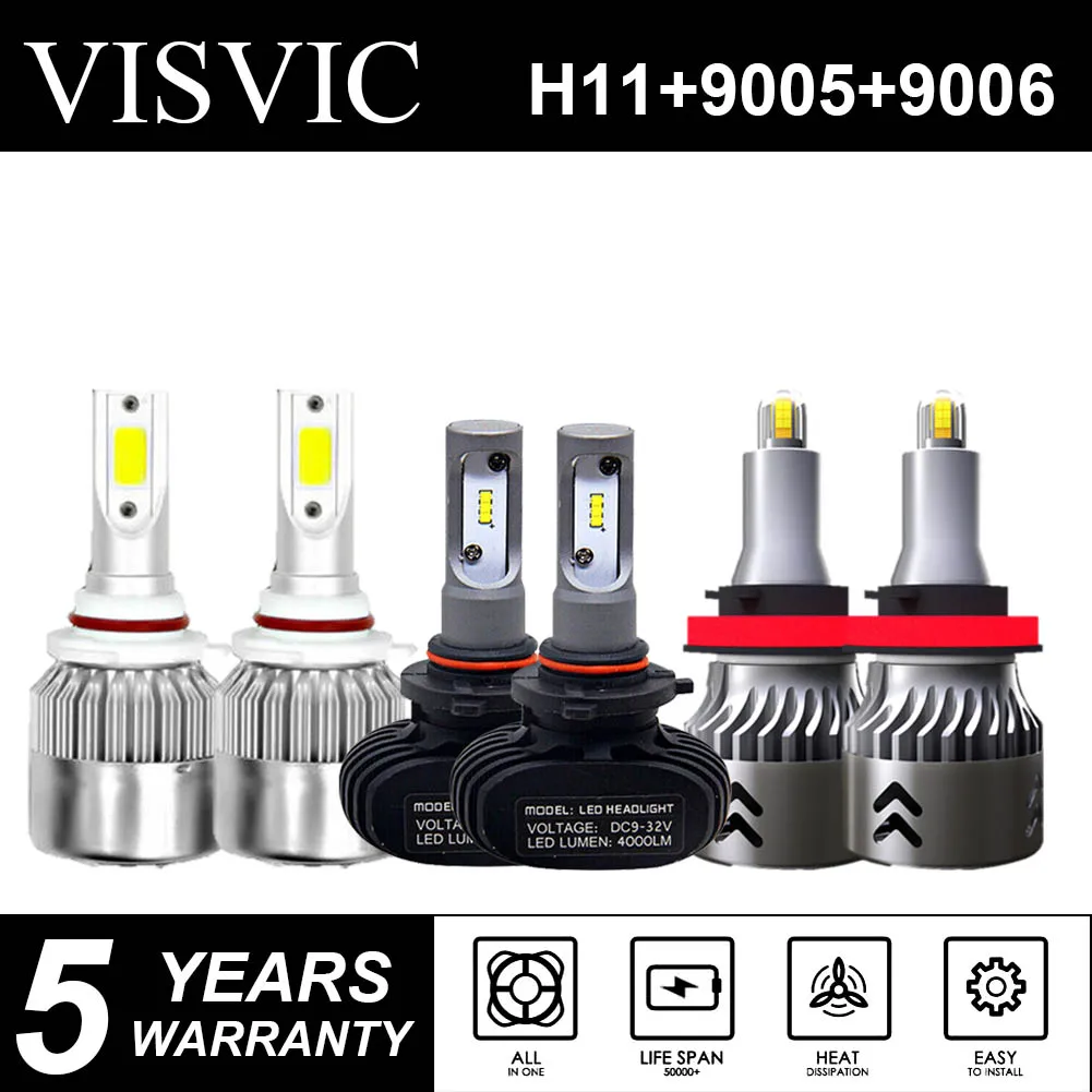 

6X LED Headlight Hi/Lo Beam +Fog Light For Volvo VNL VNM 630 670 730 780 04-15