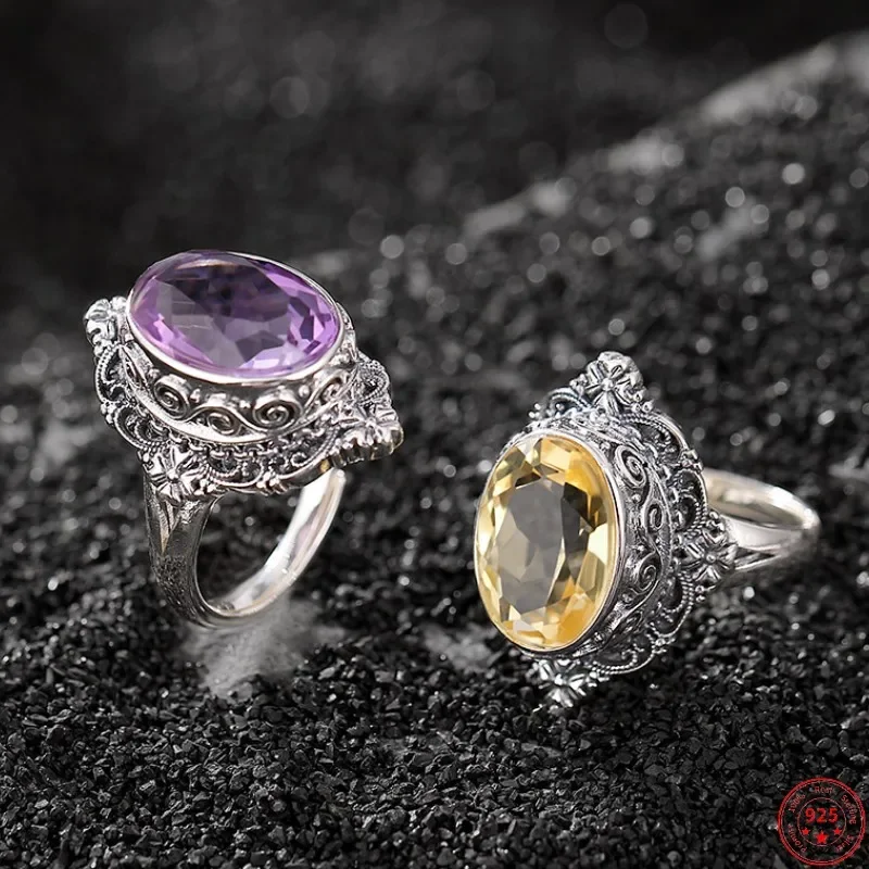 Мужские и женские кольца из серебра 925 пробы регулируемый размер