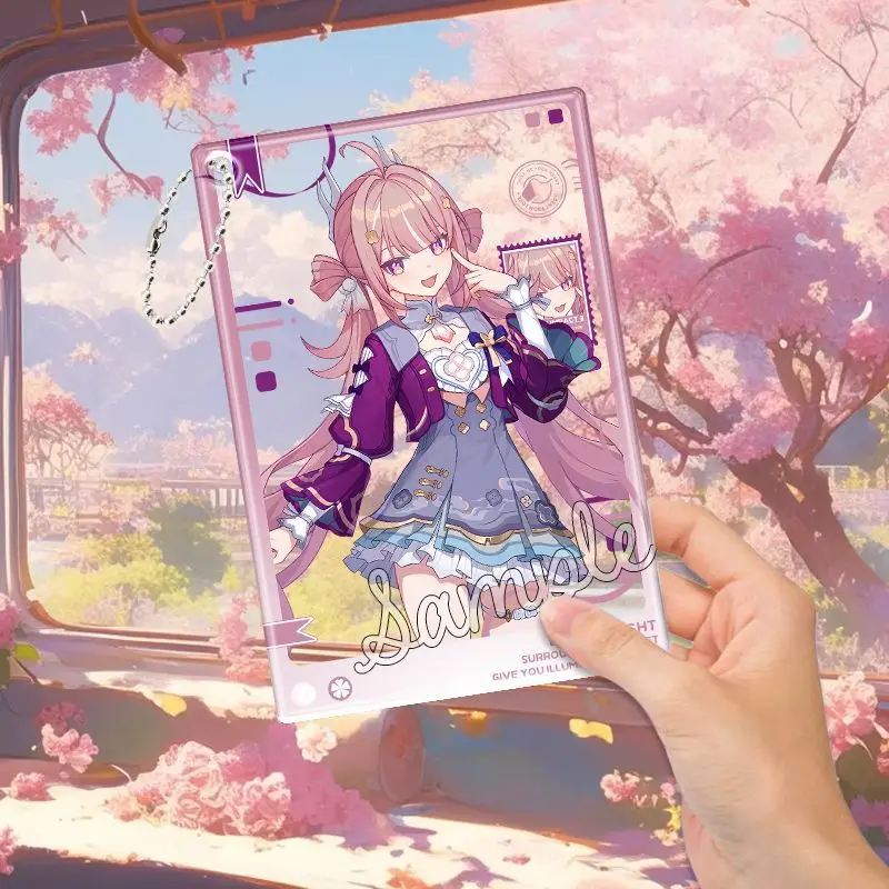 Фото Прозрачный акриловый брелок для ключей Honkai Impact 3 с персонажами Байлу и Ююнь, для женщин и мужчин, подвеска для вечеринок, подарок для девочек №4