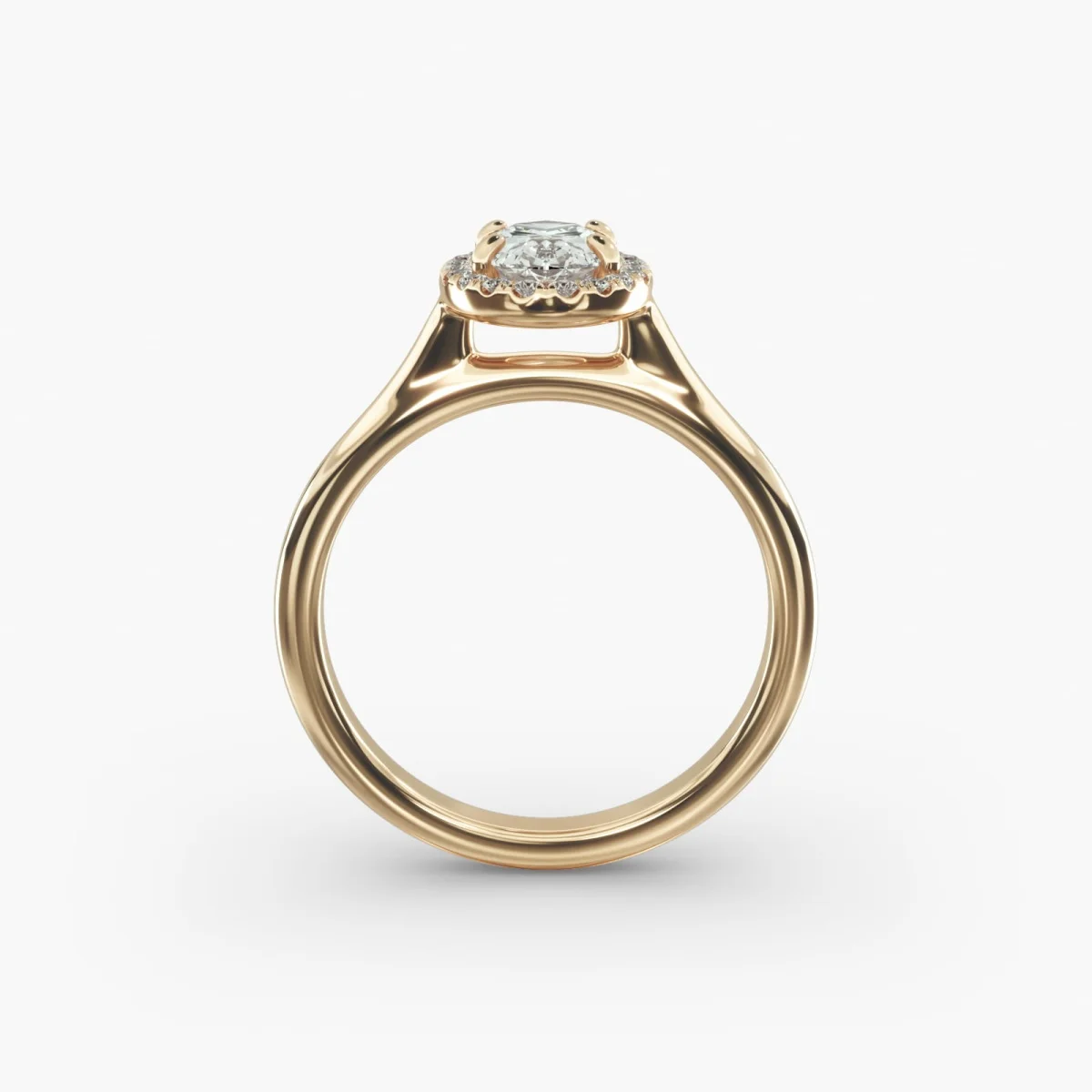 Фото Обручальное кольцо Pavé Diamond Halo из желтого золота 9K/14K/18K 0,5-2,0 карата, сертификат IGI, овальная огранка, выращенное в лаборатории кольцо с натуральным бриллиантом №4