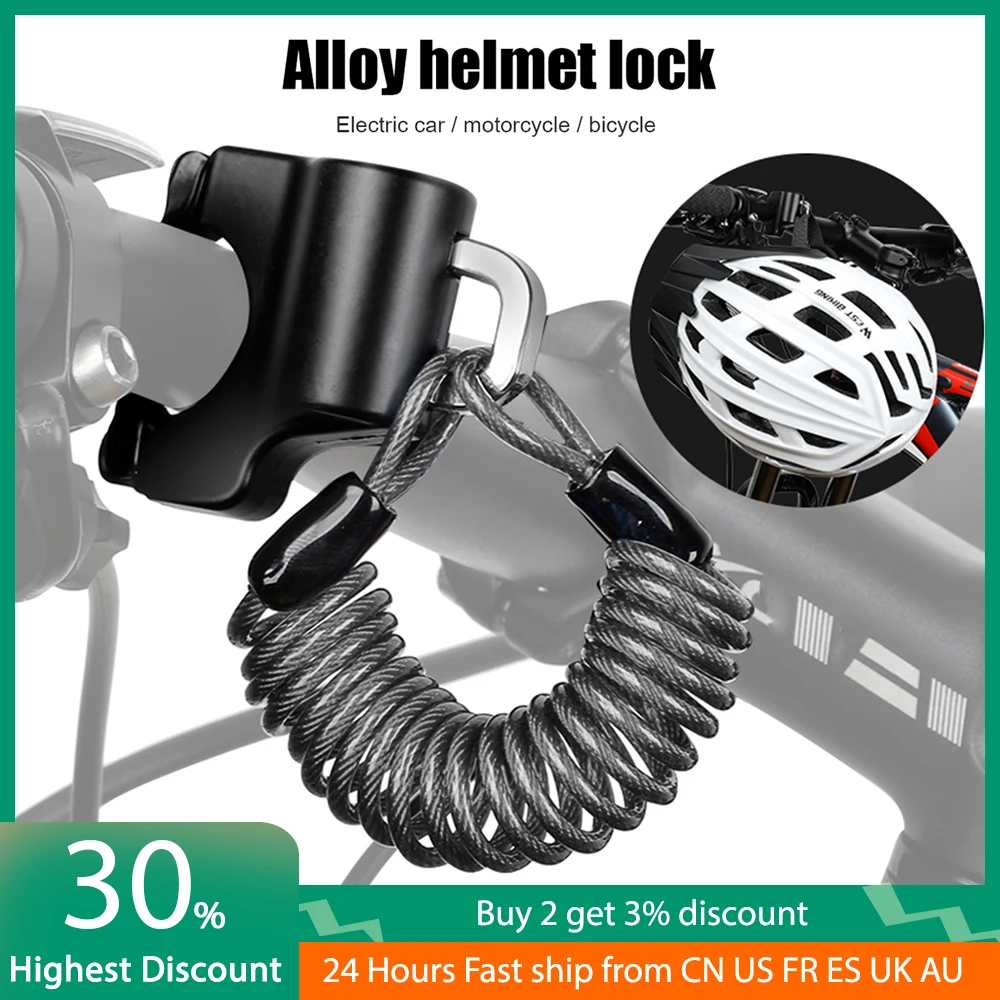 

Bicycle Helmet Wire Rope Lock Anti-theft Mountain Bike Cycling Cable Lock Motorcycle Portable Lock Outdoor Bike Rope Padlock