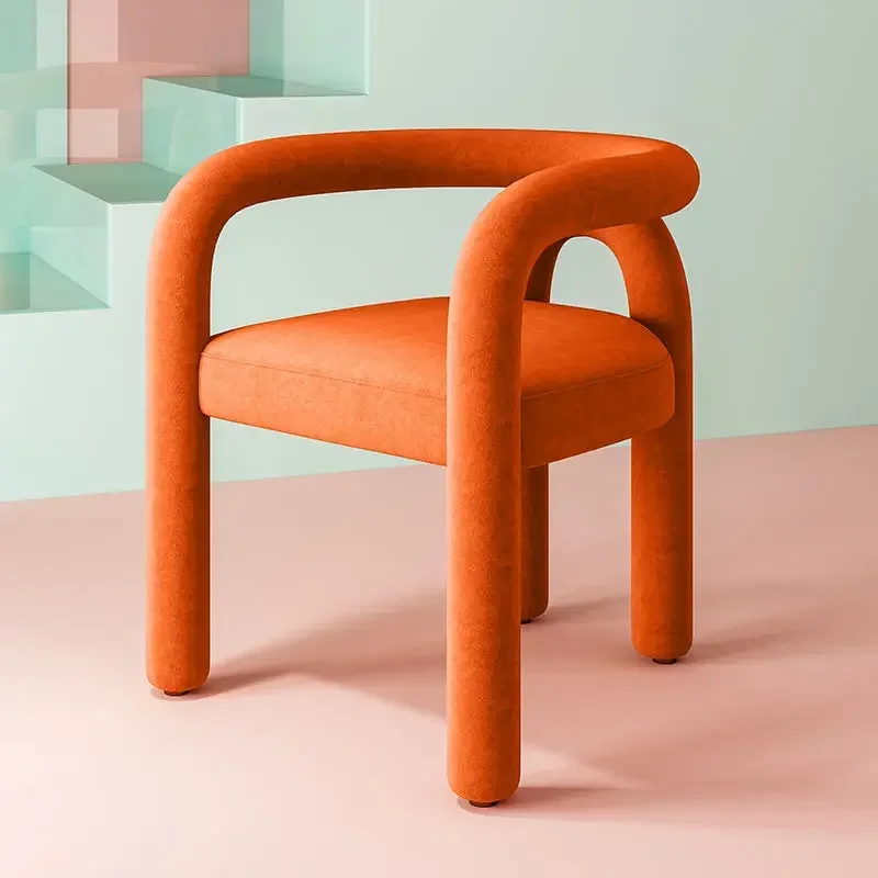 French Art Style Creative Elbow Chair with Armrests Internet Celebrity Designer Casual Color Back Home Makeup Stool