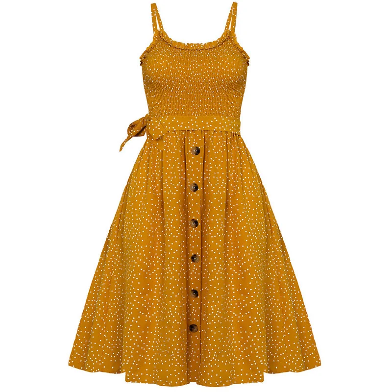 

Summer Design sexy strapless lace-up waist dress lady fashion elegant vintage dress for womens Mid-Calf Button dress vestido