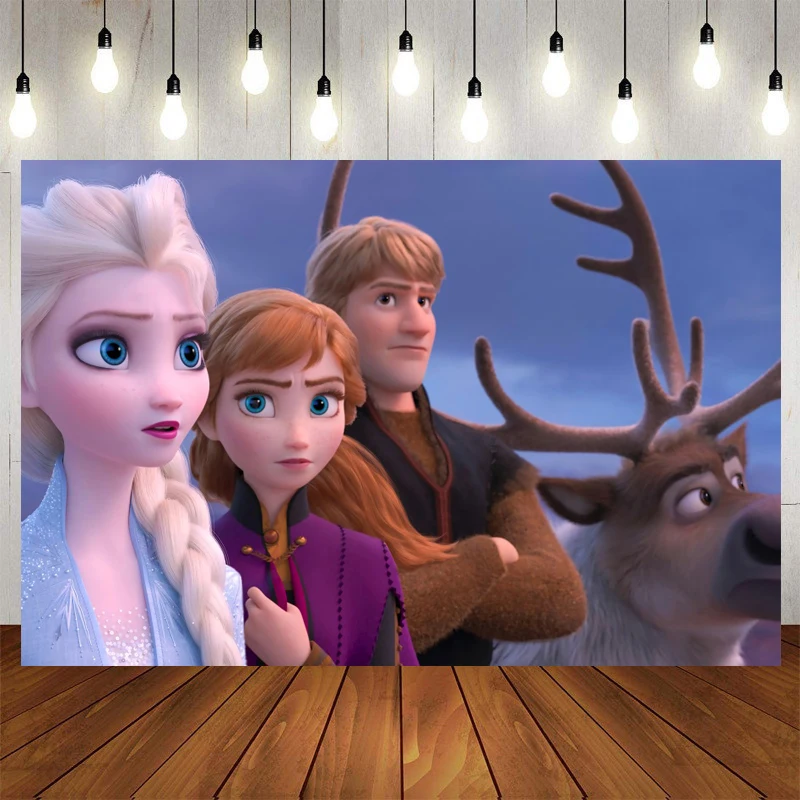 

Frozen Beautiful ice and snow princess customizable photography background baby shower decoration vinyl cloth background childre