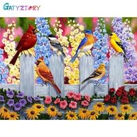 gatyztory diy pictures by number flowers bird kits hand painted picture painting by numbers animals drawing on canvas home decor
